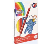 Kredki FIORELLO Super Soft 12 kol. ostrz. trójkątna JUMBO, Plastyka, Artykuły szkolne