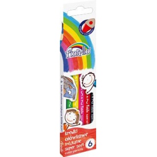 Kredki FIORELLO Super Soft 6 kol. ostrz. trójkątna, Plastyka, Artykuły szkolne