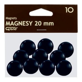 Magnes 20mm GRAND czarny, Bloki, magnesy, gąbki, spraye do tablic, Prezentacja