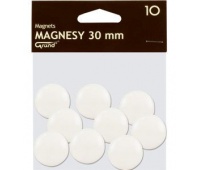 Magnes 30mm GRAND biały, Bloki, magnesy, gąbki, spraye do tablic, Prezentacja