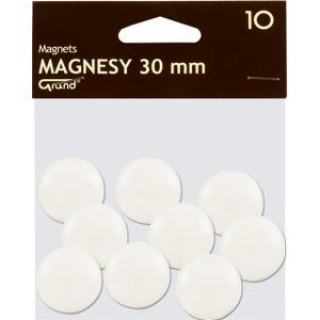 Magnes 30mm GRAND biały, Bloki, magnesy, gąbki, spraye do tablic, Prezentacja