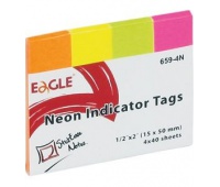 Notes samoprzylepny EAGLE 15x50 zakładka 659-4N, Bloczki samoprzylepne, Papier i etykiety