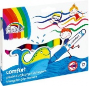 Pisaki COMFORT z trójkątnym uchwytem Fiorello GR-F865 - 12 kol., Flamastry, Artykuły do pisania i korygowania