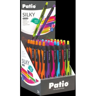 Długopis Silky – oil gel- niebieski dispaly 36 szt, Długopisy, Artykuły do pisania i korygowania