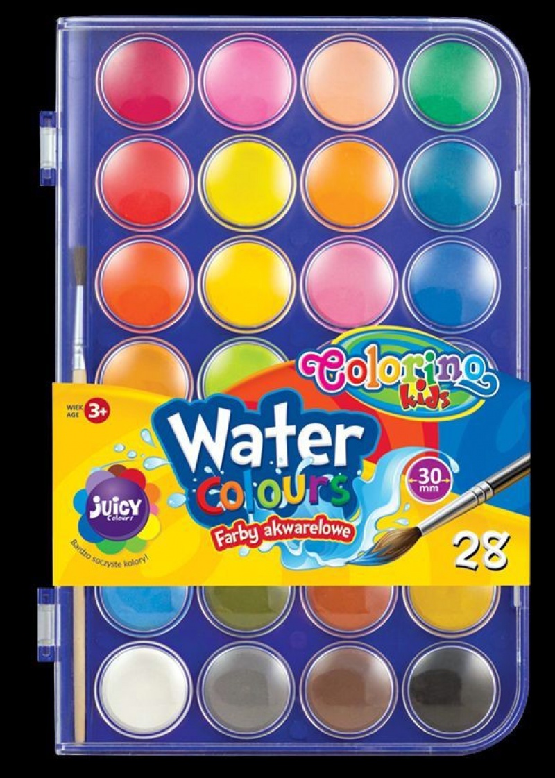 Farba akwarelowa duża pastylka 28 kol. Colorino Kids, Plastyka, Artykuły szkolne