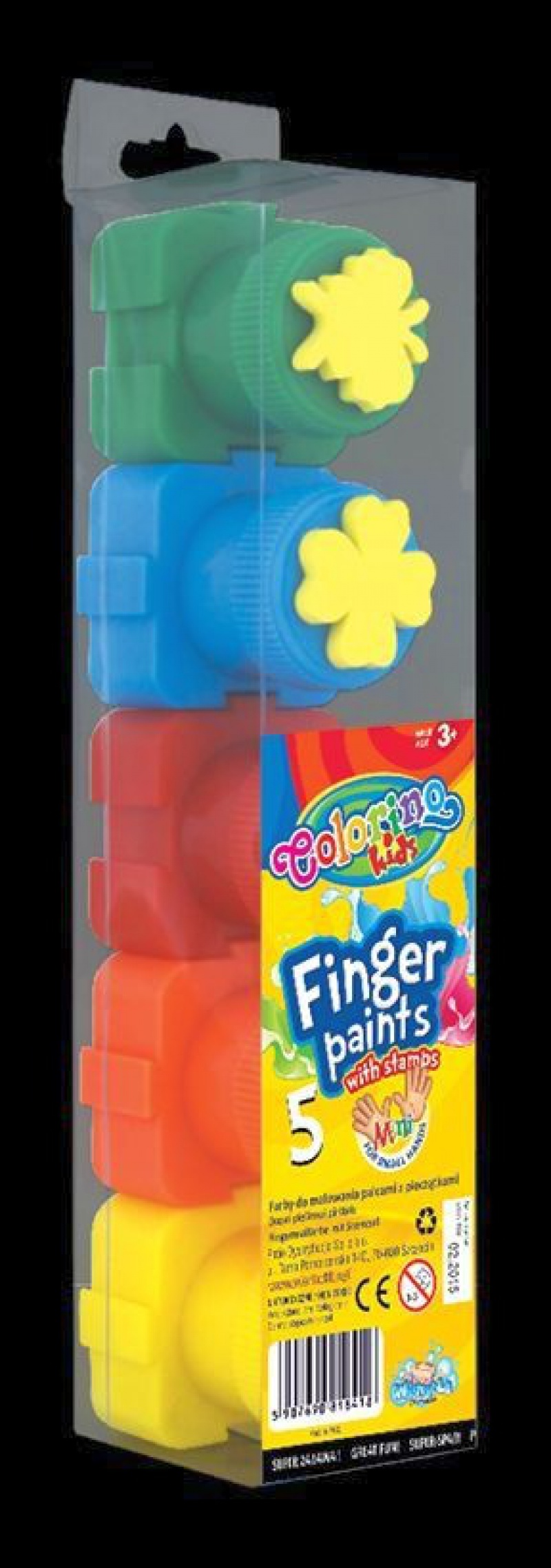 Farby do malowania palcami 5 kol. Colorino Kids, Plastyka, Artykuły szkolne