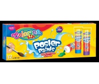 Farby plakatowe w tubach 12 kol. 35 ml. Colorino Kids new, Plastyka, Artykuły szkolne