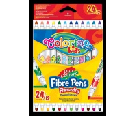 Flamastry dwukolorowe 12 szt / 24 kol. Colorino Kids, Flamastry, Artykuły do pisania i korygowania