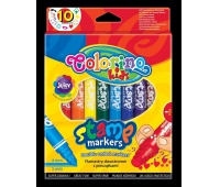 Flamastry dwustronne z pieczątkami 10 kol Colorino Kids, Flamastry, Artykuły do pisania i korygowania