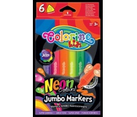 Flamastry Jumbo Neon 6 kol. Colorino Kids, Flamastry, Artykuły do pisania i korygowania