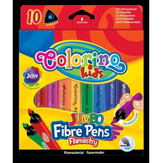 Flamastry Jumbo trójkątne 10 kol Colorino Kids, Flamastry, Artykuły do pisania i korygowania