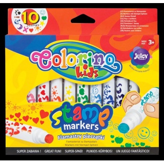 Flamastry Pieczątki 10 kol Colorino Kids, Flamastry, Artykuły do pisania i korygowania