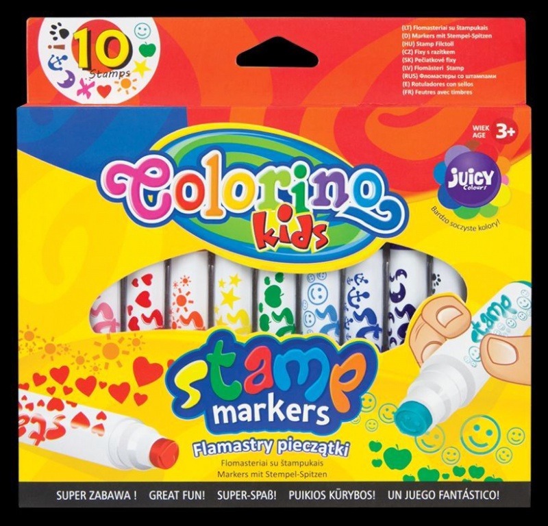 Flamastry Pieczątki 10 kol Colorino Kids, Flamastry, Artykuły do pisania i korygowania