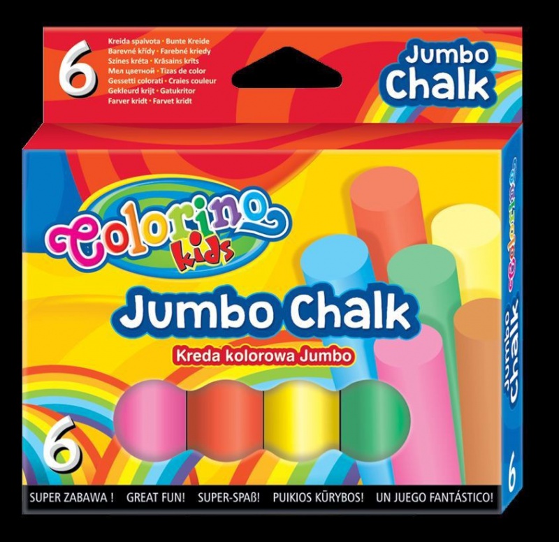 Kreda kolorowa Jumbo 6 szt. Colorino Kids, Plastyka, Artykuły szkolne