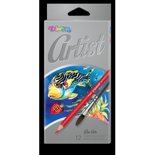 Kredki akwarelowe okrągłe ARTIST 12 kol. Colorino Kids, Plastyka, Artykuły szkolne
