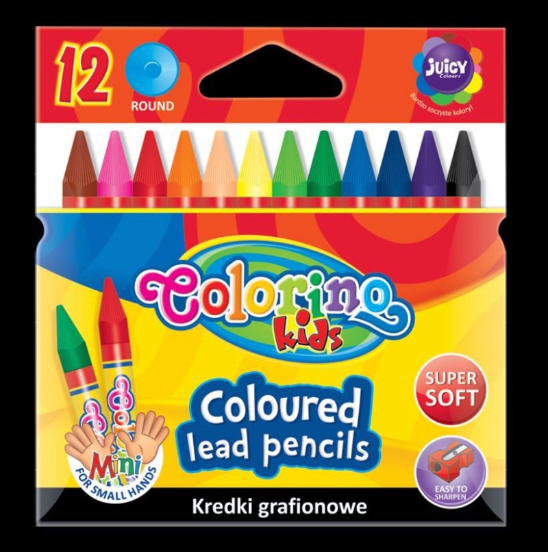 Kredki grafionowe 12 kol. Colorino Kids new, Plastyka, Artykuły szkolne