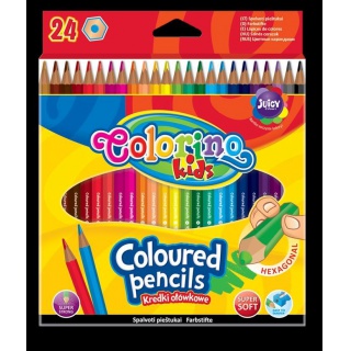 Kredki ołówkowe heksagonalne 24 kol. Colorino Kids, Plastyka, Artykuły szkolne