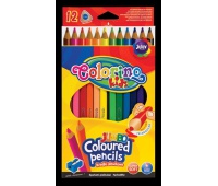 Kredki ołówkowe trójkątne 17,5 cm Jumbo 12 kol + tem. Colorino Kids, Plastyka, Artykuły szkolne
