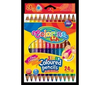 Kredki ołówkowe trójkątne 17,5 cm Jumbo 12 szt / 24 kol. Colorino Kids new, Plastyka, Artykuły szkolne