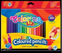 Kredki ołówkowe trójkątne 17,5 cm Jumbo 18 kol + tem. Colorino Kids, Plastyka, Artykuły szkolne