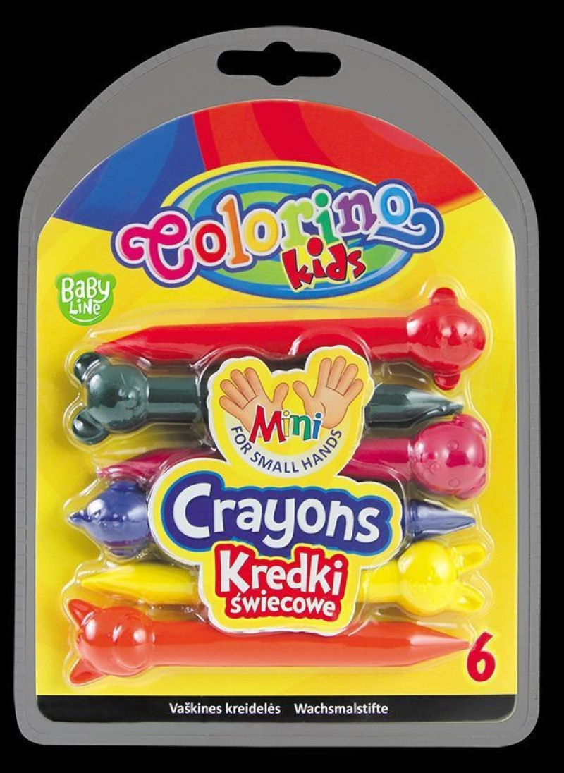 Kredki świecowe Zwierzątka 6 kol. Colorino Kids, Plastyka, Artykuły szkolne