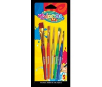 Pędzelki akrylowe 5 szt. kolor blister Colorino Kids, Plastyka, Artykuły szkolne