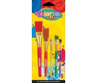 Pędzelki akrylowe Jumbo 5 szt. kolor blister Colorino Kids, Plastyka, Artykuły szkolne