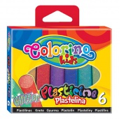 Plastelina 6 kol. Brokat Colorino Kids, Produkty kreatywne, Artykuły szkolne
