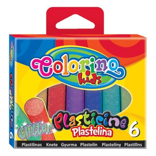 Plastelina 6 kol. Brokat Colorino Kids, Produkty kreatywne, Artykuły szkolne