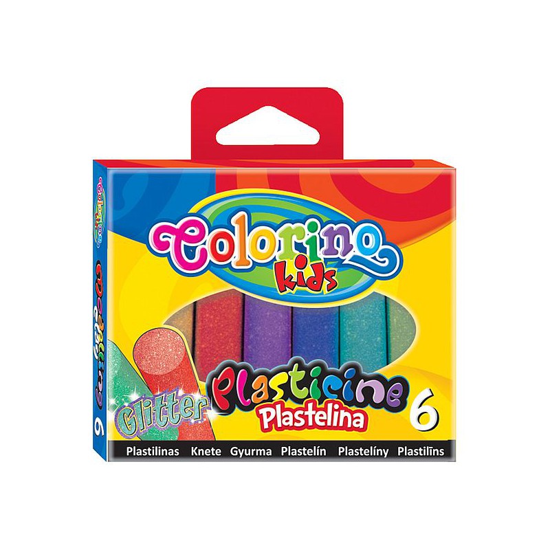 Plastelina 6 kol. Brokat Colorino Kids, Produkty kreatywne, Artykuły szkolne