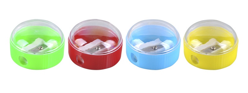 Pencil Sharpener plastic single hole small round assorted colours