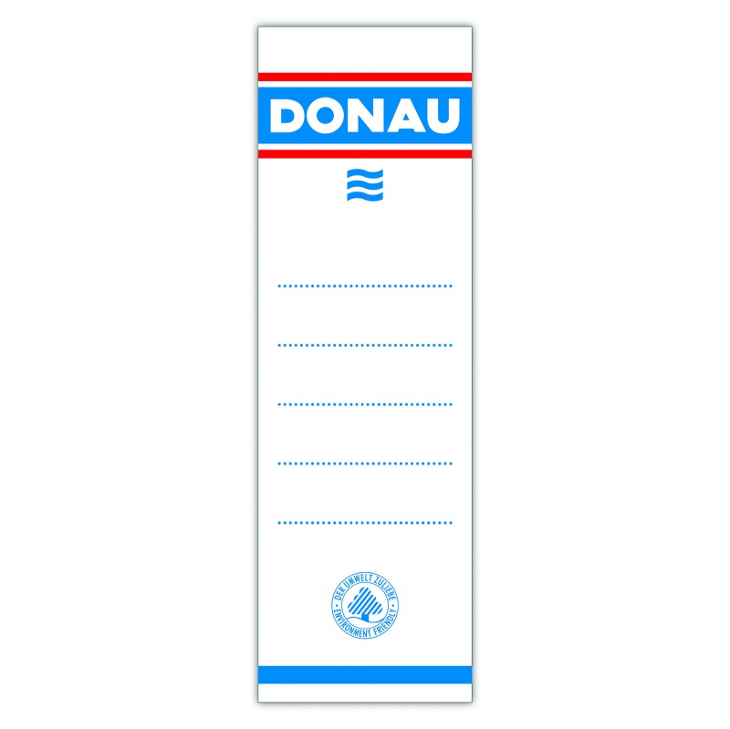 Etykiety wsuwane do segregatora DONAU, 48x153mm, dwustronne, 20szt., Etykiety opisowe, Papier i etykiety