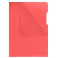 L-Shaped Pockets DONAU, type L, PP, A4, cristal, 180 micron, red