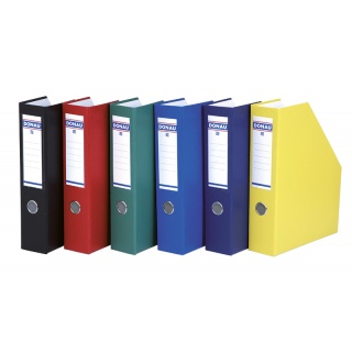 Pojemnik na dokumenty DONAU, PP, A4/75mm, czerwony, Pojemniki na dokumenty i czasopisma, Archiwizacja dokumentów