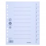 Przekładka DONAU, karton, A4, 235x300mm, 1-10, 1 karta, biała, Przekładki kartonowe, Archiwizacja dokumentów