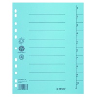 Dividers DONAU, cardboard, A4, 235x300mm, 1-10, 10 sheets, blue