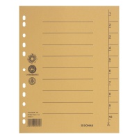 Dividers DONAU, cardboard, A4, 235x300mm, 1-10, 10 sheets, yellow
