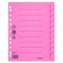 Dividers DONAU, cardboard, A4, 235x300mm, 1-10, 10 sheets, light pink