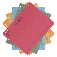 Dividers DONAU, cardboard, A4, 235x300mm, 1-10, 10 sheets, assorted colours