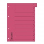 Dividers cardboard 1/3 A4 235x300mm 0-9 10 multipunched sheets red