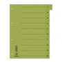 Dividers cardboard 1/3 A4 235x300mm 0-9 10 multipunched sheets green