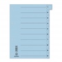Dividers DONAU, cardboard, 1/3 A4, 235x300mm, 0-9, 10 multipunched sheets, blue