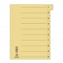 Dividers cardboard 1/3 A4 235x300mm 0-9 10 multipunched sheets yellow
