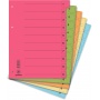 Dividers DONAU, cardboard, 1/3 A4, 235x300mm, 0-9, 10 multipunched sheets, yellow