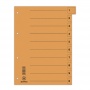 Dividers cardboard 1/3 A4 235x300mm 0-9 10 multipunched sheets orange