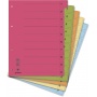 Dividers cardboard 1/3 A4 235x300mm 0-9 10 multipunched sheets 50pcs assorted colours