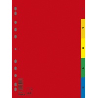 Przekładki PP A4 230x297mm 1-5 5 kart mix kolorów, Przekładki polipropylenowe, Archiwizacja dokumentów