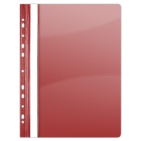 Skoroszyt DONAU, PVC, A4, twardy, 150/160mikr., wpinany, czerwony