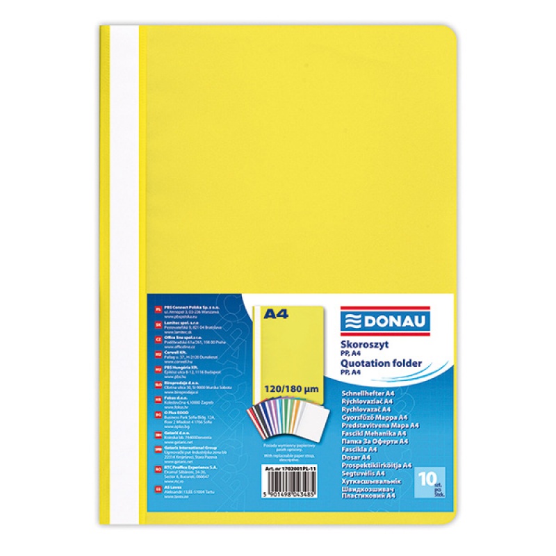 Report File PP A4 standard 120/180 micron yellow