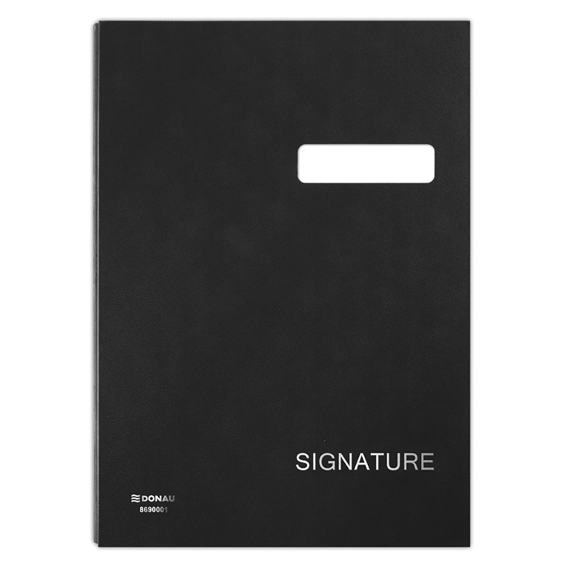 Signature Book DONAU, cardboard/PP, A4, 450gsm, 20 compartments, black
